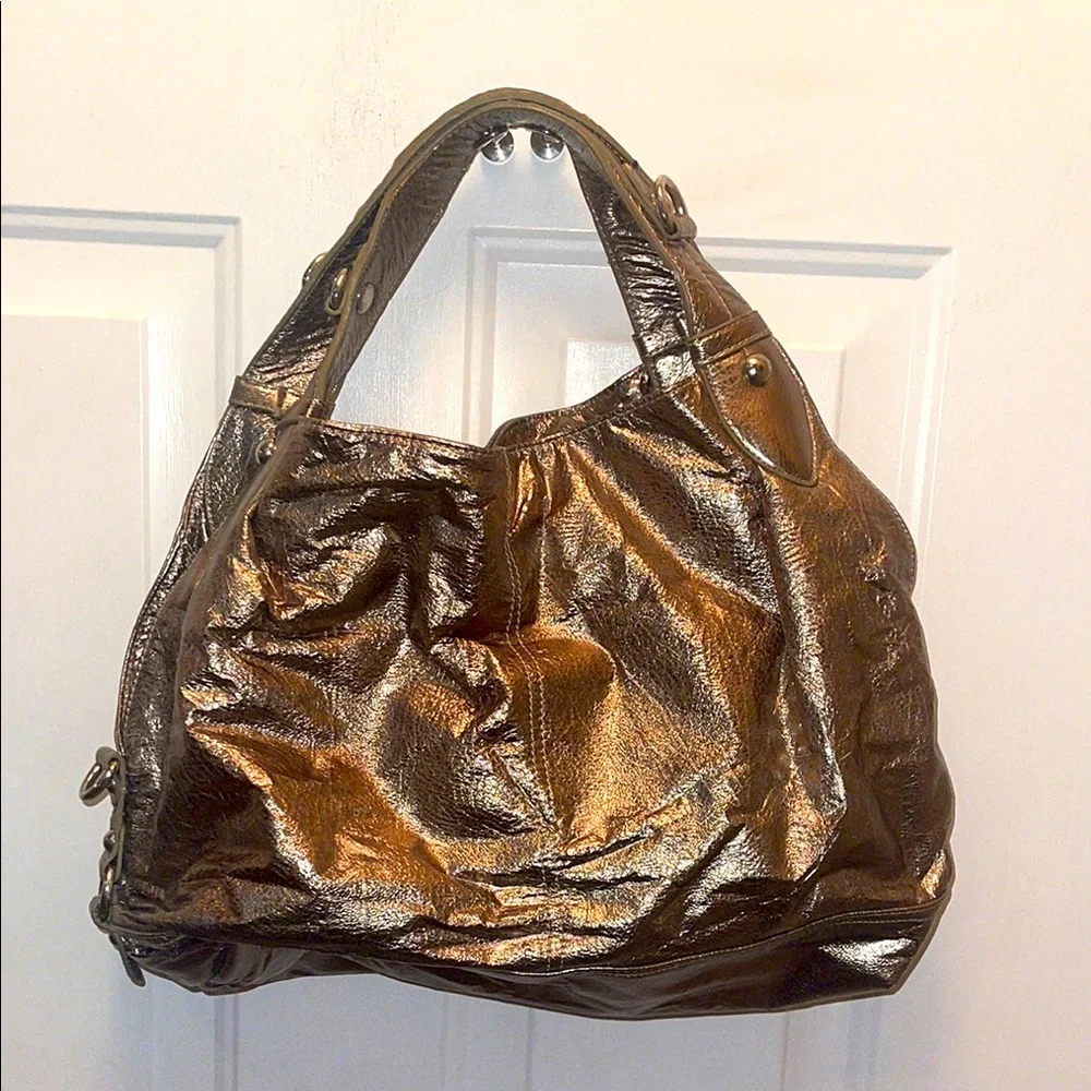 Metallic gold Nine West Women's Handbag y2k purse tote 2000s